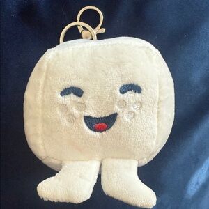 Cute White Plush Keychain